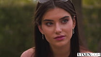 VIXEN Brunette cant resist hard cock