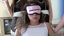 Amateur lesbians licking and fingering pussy at real party