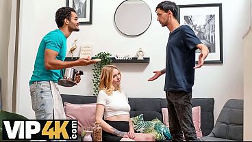 CUCK4K. Pregnant blonde with natural tits is enjoying stranger’s cock in front of her husband