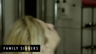 FAMILY SINNERS – Stepbrother Stretches His Stepsister’s Pussy As She Fucks Her Hard In The Gym